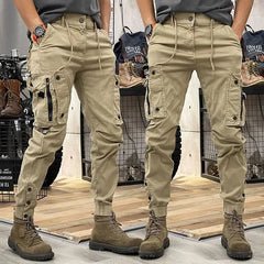 Threebooy Cargo Pants for Men Grey Outdoor Biker Trousers Man Hiking Motorcycle Slim Trekking Cheap Emo Casual