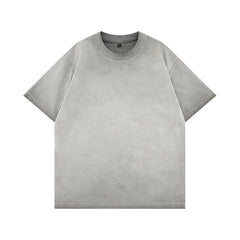 Threebooy Mens Gradient Washed Loose Crew Neck Tee Streetwear Vintage Distressed Oversized Tshirt man Casual Fashion Trendy Basic Top