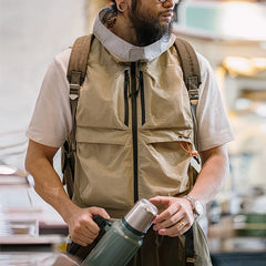 Threebooy Outdoor Quick Dry Men's Vest Multi-pocket Hooded Camping Fishing Mountain Waistcoat Tactical Hunting Sleeveless Jackets