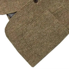 Threebooy Korean New Winter Blazer Jacket Men's Retro British Vintage Suit Tweed Herringbone Casual Slim Jacket High-end Button Up Coat