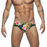 Threebooy Mens Swim Briefs Swimwear Men Sexy Summer Swimsuit Push Up Low Waist Swimming Trunks Flower Print Surfing Beach Shorts Beachwear