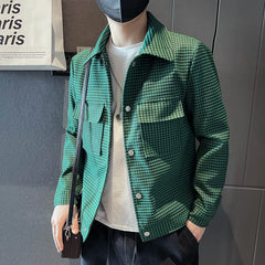 Threebooy Men Spring High Quality Casual Jackets/Male Slim Fit Fashion Business Plaid Coats Plus Size S-3XL