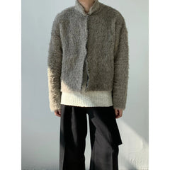 Threebooy American retro faux fur fur coat men's short style solid color mink fur winter jacket