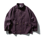 Threebooy Vintage Large Pockets Cargo Jackets Mens Streetwear Punk Y2k Casual Coats Harajuku Loose Hip Hop Japan Style Jackets Male