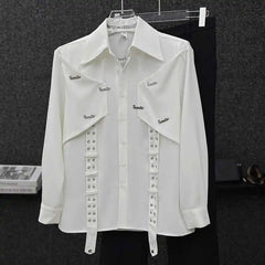 Threebooy Spring Autumn New High-end Niche Long Sleeve Shirt Men's Fashion Korean Style Fashion Handsome Loose Men's Shirt Aesthetic