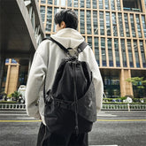 Threebooy Outdoor Multifunction Waterproof Camping Travel Drawstring Backpack Men Women Techwear Style Hip Hop Crossbody Laptop Bag