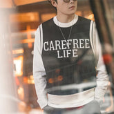 Threebooy Preppy Knitted Vest for Male Ivy Style Clothing Casual City Boy Letter Sweater Vest Sleeveless Tops Spring New