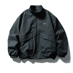 Threebooy Vintage Embroidery Cargo Jacket Mens Streetwear Punk Y2k Casual Coats Oversized Harajuku Loose Large Pockets Zip Up Jackets Male