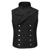 Threebooy Men Vest Black Velvet Height Lapel Double Button Waistcoat For Wedding Banquet Business Office Casual Daily Work Men Suit Vest