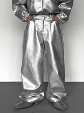 Threebooy Men's Silver Luxe Wide Leg Pants