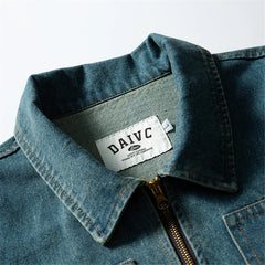 Threebooy Vintage Pockets Denim Jackets Mens Streetwear Punk Y2k Cargo Coats Harajuku Loose Casual Hip Hop Washed Jeans Jackets Male