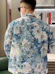 Threebooy New Thin Printed Jacket Men Casual Fashion Brand Trendy Versatile Baseball Wear
