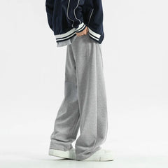 Threebooy Black Casual Pants Men Oversized Wide Leg Pants Men Grey Sweatpants Streetwear Loose Joggers Sports Pants Mens Trousers M-2XL