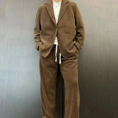 Threebooy Trends Costumes 2 Piece Outfit Set Male Solid Color Full Men's Suits and Blazers Youth Pants Spring Autumn Korean Luxury Casual
