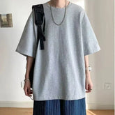Threebooy Simple Solid Color Summer Short-sleeved T-shirt Bottoming Five-point Top Versatile Half-sleeved Round Neck T-shirt