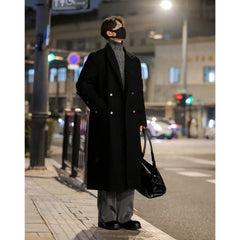 Threebooy Woolen coat man Autumn Winter thickening Autumn Winter thickening men loog casual jacket fashion overcoat men's 2024