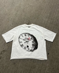 Threebooy Hip Hop Y2K T Shirt Streetwear Men Women Clothing Clock Graphic Print Short Sleeve Harajuku Trendy New Oversized T Shirt
