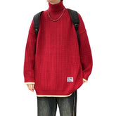 Threebooy New Winter Fleece Turtleneck Sweater Men Warm Knit Pullovers Mens Casual Knitted Sweaters Solid Color Turtleneck Knitwear Man