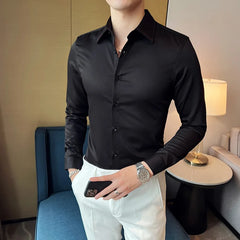 Threebooy Brand Clothing Men's Spring High Quality Long Sleeve Shirts/Male Slim Fit Business Office Dress Shirt Camisas Masculinas
