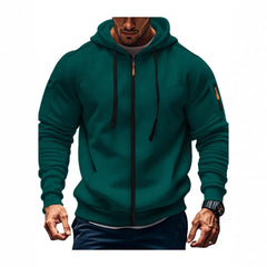 Threebooy Men's Sweatshirt Casual Sports Hoodie Autumn and Winter Tops Pocket-free Zipper Hoodie Trendy