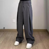 Threebooy Casual Men's Summer Thin Lyocell Ice Sensation Seershawn Wide Leg Loose Fit Straight Pants Comfortable Breathable Trousers
