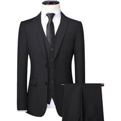 Threebooy Tuxedo Suits for Men High-quality Slim Jackets Man Clothing Sale 3 Pieces Blazer Vest and Pants Set Men's Suit for Wedding