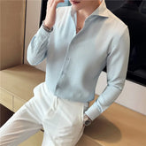 Threebooy Clothing Men Spring High Quality Business Long Sleeve Shirts/Male Slim Fit Fashion Casual Dress Shirts Plus Size 3XL