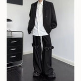 Threebooy American Niche Fashion Wide-leg Pants Men's Design Dark and Handsome Elastic Waist Trousers Draped Straight-leg Floor Trousers