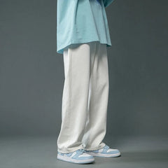 Threebooy Baggy Jeans Men Fashion Casual Wide Leg Jeans Men Oversized Streetwear Hip-hop Loose Straight Jeans Mens White Denim Trousers