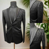 Threebooy Luxury Beaded Men Suits Slim Fit 2 Piece Jacket Pants Peaked Lapel Single Breasted Groom Wedding Tuxedos Formal Prom