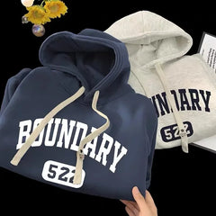 Threebooy New Retro Casual High Street Hoodies For Men Autumn Letter Print Pullover Hooded Sweatshirts Oversized Y2K Hoody Clothing