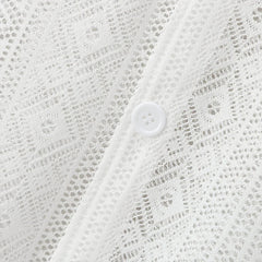 Threebooy Summer Men's Clothing Mesh See Through Mesh Sexy Shirt Short Sleeve Fishnet Button-down Retro Chic Streetwear Party Blouse S-5XL