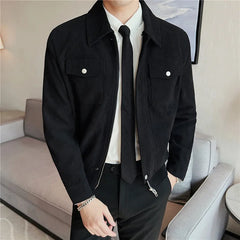 Threebooy High Quality for Men Casual Business Jackets/Male Slim Fit Corduroy Stripes Thick Keep Warm Coats S-2XL