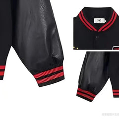 Threebooy American High Street Handsome Embroidered Baseball Jacket Men Autumn And Winter New Retro Stitching Slim Jacket Mens Clothing