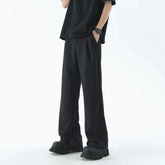 Threebooy Men's Wide Leg Pants Thin Man Black Comfortable Pant Summer Casual Streetwear Loose Trouser Japanese 5XL Trendy Fashion