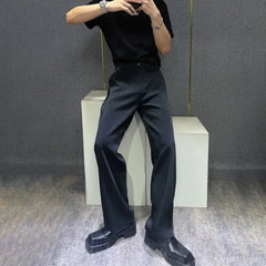 Threebooy Mens Trousers British Elegant Casual Pants Autumn Fashion Temperament Versatile Business Commuting Straight Pants Men'S Clothing