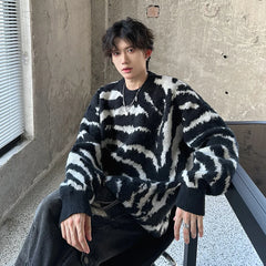 Threebooy Men's sweater Pullover Soft Sweater Winter Velvet Shirts Brand Clothing Knitted Fleece Warm Cold Blouse Slim Fit Bottom Shirts