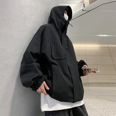 Threebooy Men's Korean Style Clothes Original Clothing Hooded Jackets Man Hoodie Coats Models 2024 Outerwear Loose Fitting Spring