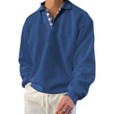 Threebooy Autumn Long Sleeve V Neck Lapel Loose Sweatshirt Men's Clothing