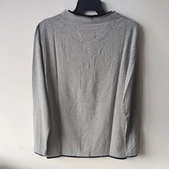 Threebooy Mens Y2k Long-Sleeved T-Shirt 2025 Spring Autumn Fashion Retro Printing Thin Zipper Folded Collar Fake Two-Piece Bottoming Shirt