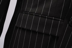 Threebooy Men's Double-Breasted Suit, Classic Formal Business Wear