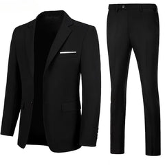 Threebooy Men Suits Set 2 Pieces One Button For Wedding Elegant Slim Fit Blazers Formal Outfit Fashion Classic Full