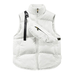 Threebooy Autumn winter corduroy hot item stand up collar new cotton vest with shoulder bag fashion jacket vest