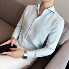 Threebooy Clothing Men Spring High Quality Business Long Sleeve Shirts/Male Slim Fit Fashion Casual Dress Shirts Plus Size 3XL