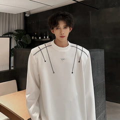 Threebooy High Quality Luxury Men's Knitted Pullover Autumn Winter O-Neck Striped Wool Sweater Casual Fashion Versatile Knitwear