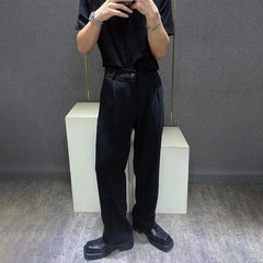 Threebooy Mens Trousers British Elegant Casual Pants Autumn Fashion Temperament Versatile Business Commuting Straight Pants Men'S Clothing