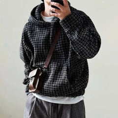 Threebooy Mens Sweater Hooded Rough Weaving Sweater Streetwear Fashion Versatile Casual Versatile Male Campus Long-Sleeve Top Men'S Wear