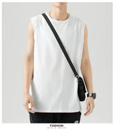 Threebooy 100% 220GSM Cotton Big Size Summer Men Clothing Tank Tops Singlets Sleeveless Fitness Vest Bodybuilding T Shirt