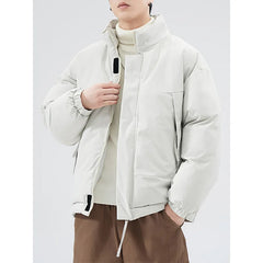 Threebooy Autumn winter new cotton warm standing collar cotton jacket men loose casual cotton jacket men