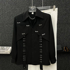Threebooy Spring Autumn New High-end Niche Long Sleeve Shirt Men's Fashion Korean Style Fashion Handsome Loose Men's Shirt Aesthetic